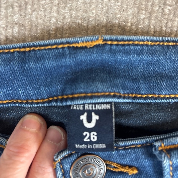 True Religion Women's Denim Jeans with Tan Accents 1086 - Picture 2 of 5